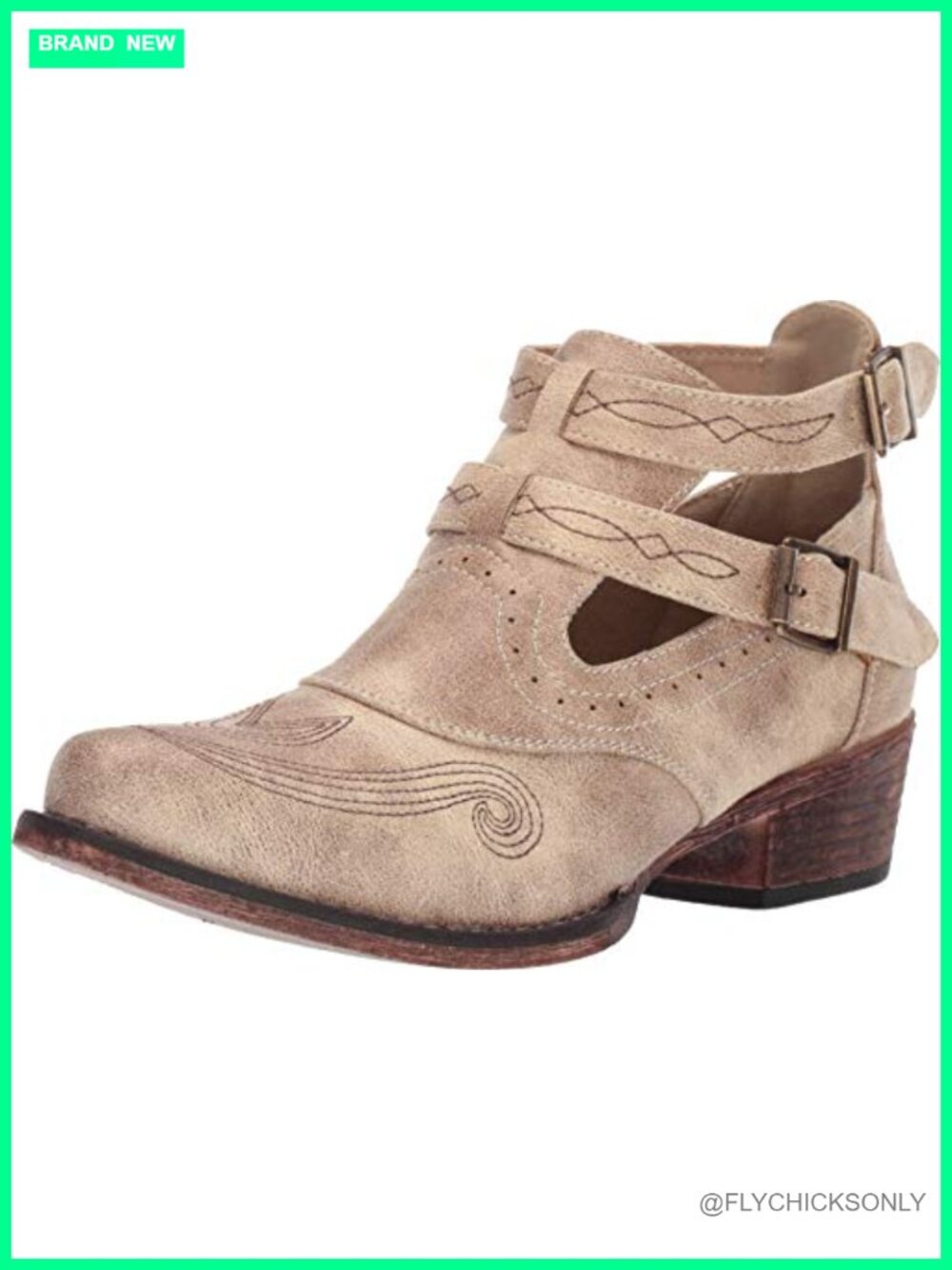 Womens Willa Embroidery Snip Toe Western Cowboy Ankle Boots Leather